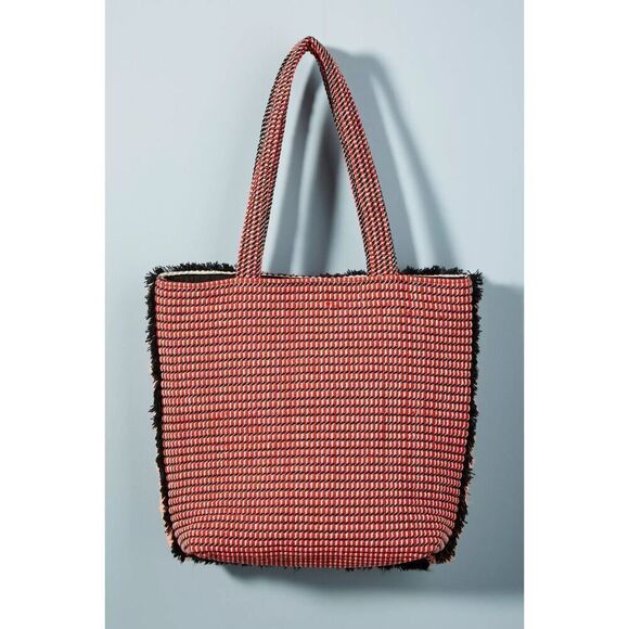 Anthropologie Soukie Modern Market Tote Bag Boho Woven Moroccan NEW - Picture 2 of 4